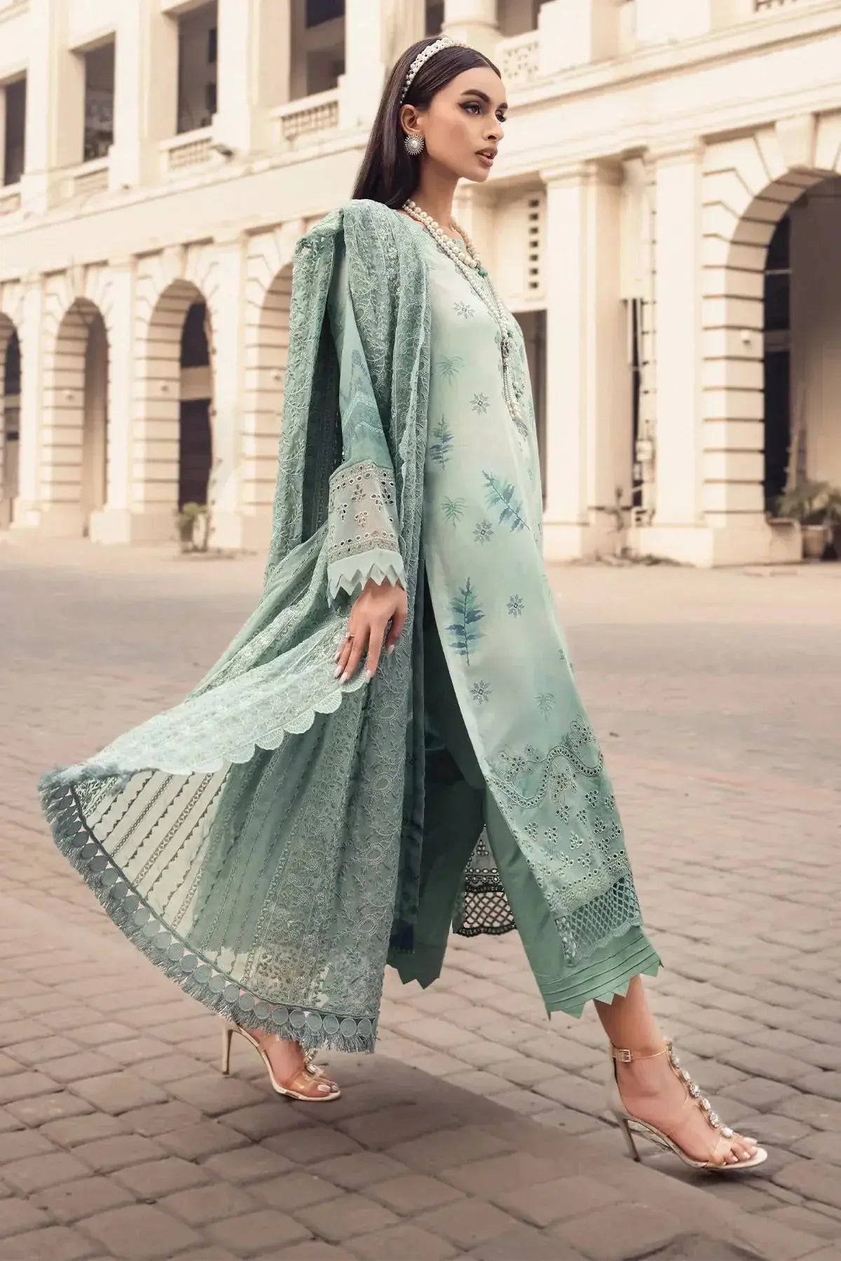 Nureh | Swiss Prints | NS-118 - Pakistani Designer Dress - by Nureh | Type: Luxury - 100% Original at Saira Sultan