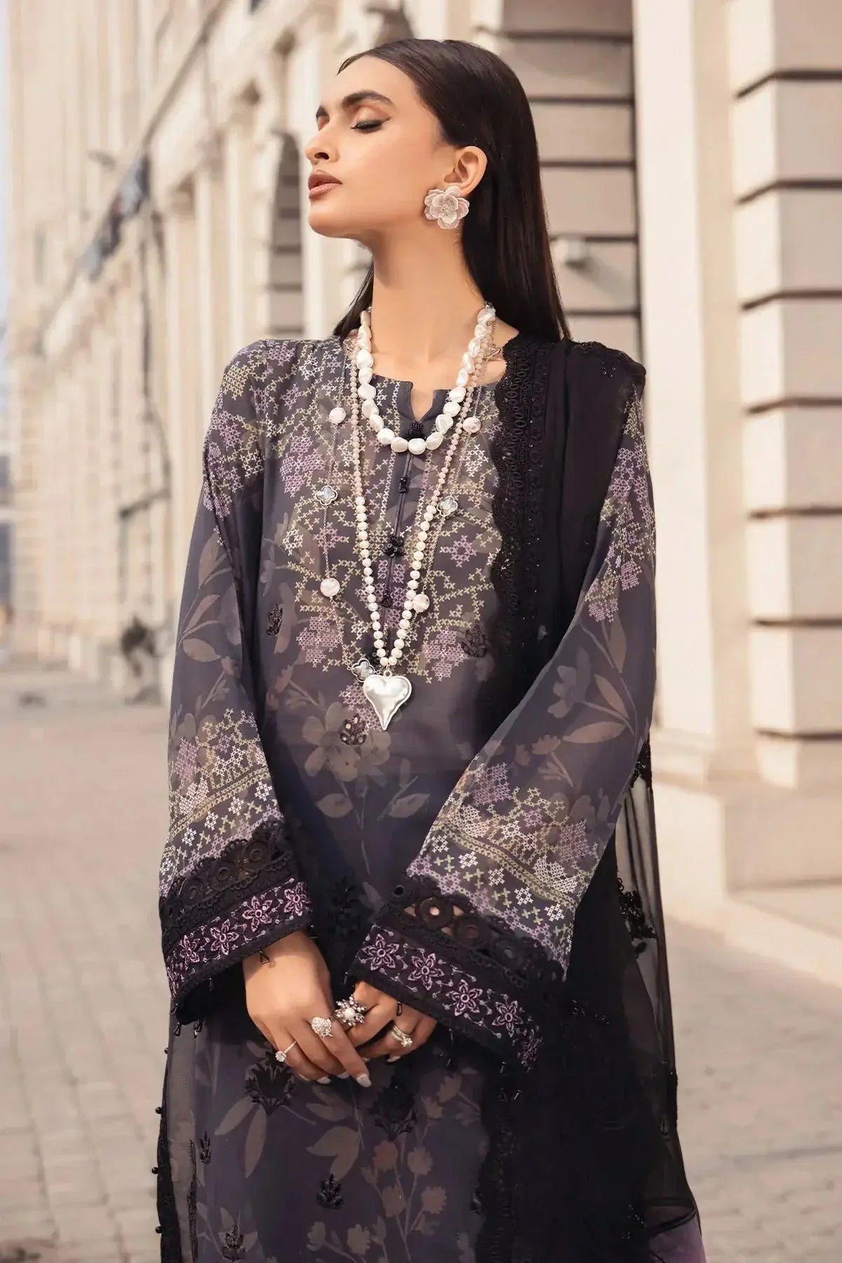 Nureh | Swiss Prints | NS-123 - Pakistani Designer Dress - by Nureh | Type: Luxury - 100% Original at Saira Sultan