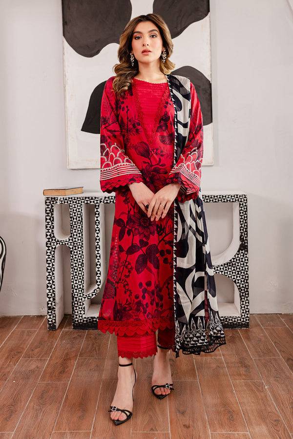 Nureh | Printed Lawn | SP-100 - Pakistani Designer Dress - by Nureh | Type: Luxury - 100% Original at Saira Sultan
