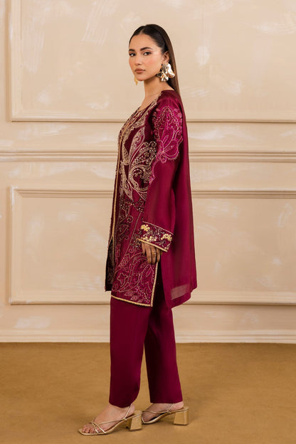 Maryum N Maria | Zaira Pret | OPHELIA L Organza Silk Maroon
