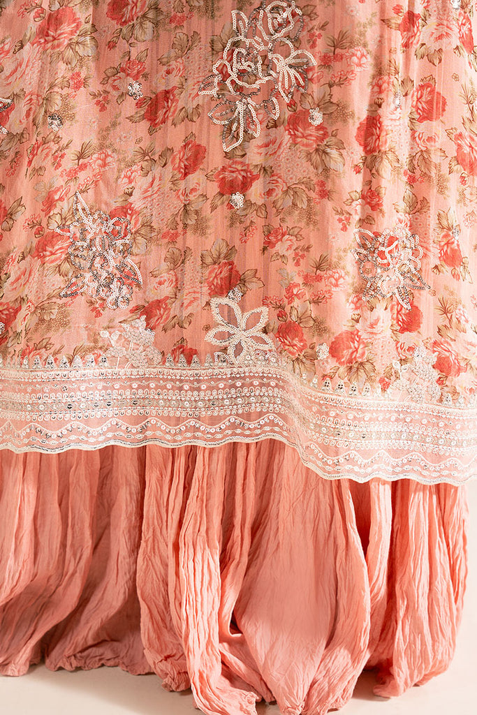 Cross Stitch | Luxe Atelier 25 | CORAL PUNCH Custom Size Pale Peach Organza