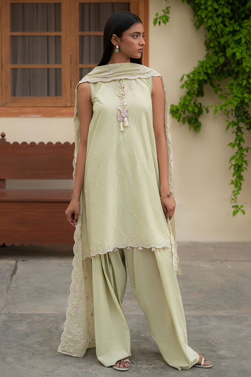 Cross Stitch | Mahiri Lawn 25 | CANARY GREEN XS Mint Green Lawn
