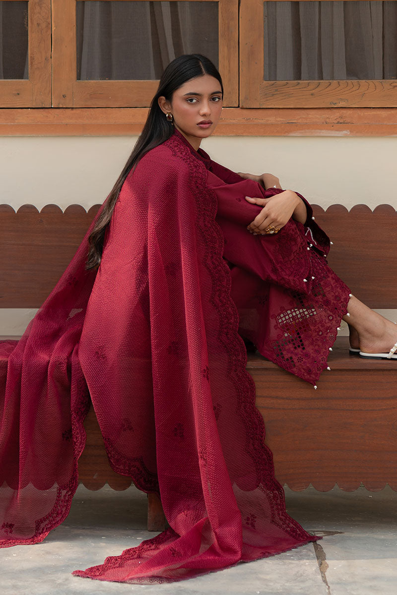 Cross Stitch | Mahiri Lawn 25 | RUBY GLINT XL Maroon Lawn
