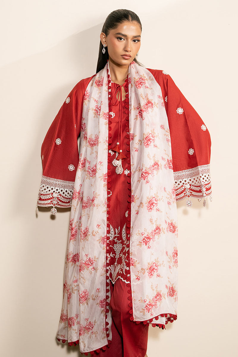 Cross Stitch | Mahiri Lawn 25 | SCARLET GARDEN S Red Lawn
