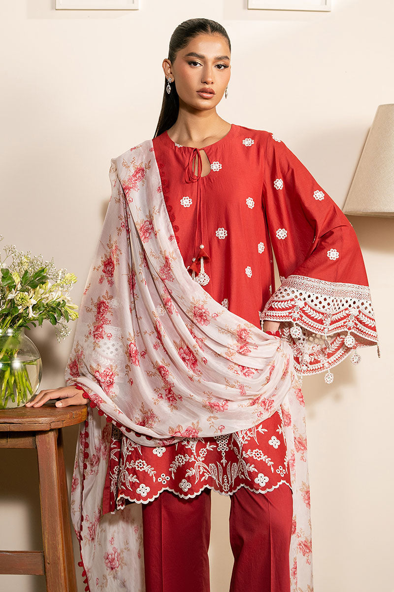 Cross Stitch | Mahiri Lawn 25 | SCARLET GARDEN M Red Lawn