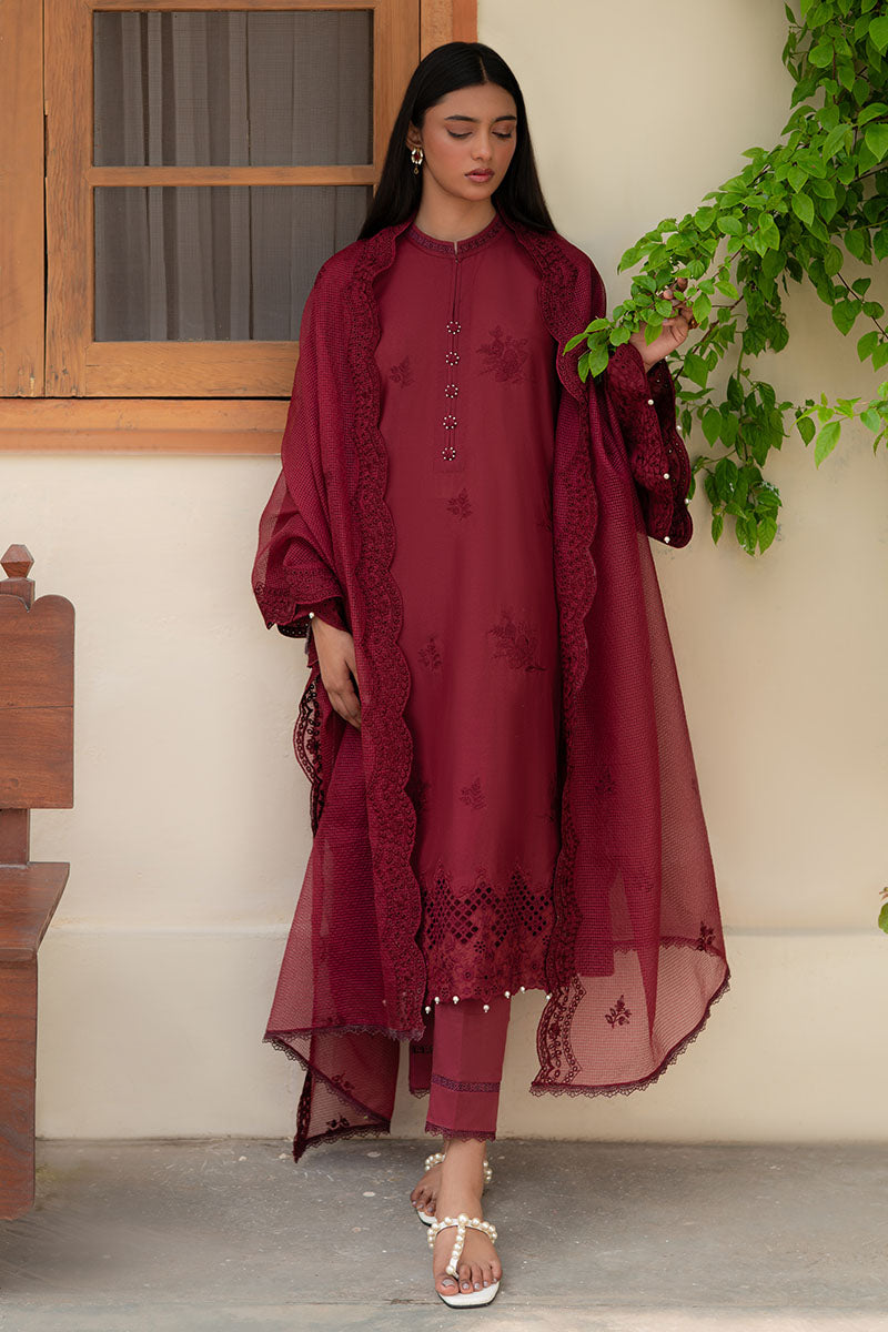 Cross Stitch | Mahiri Lawn 25 | RUBY GLINT XS Maroon Lawn