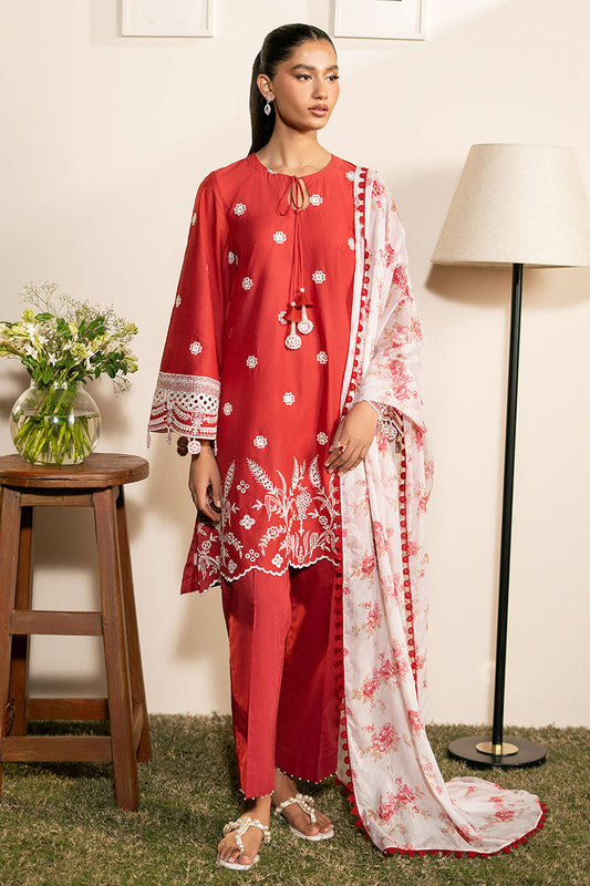 Cross Stitch | Mahiri Lawn 25 | SCARLET GARDEN XS Red Lawn
