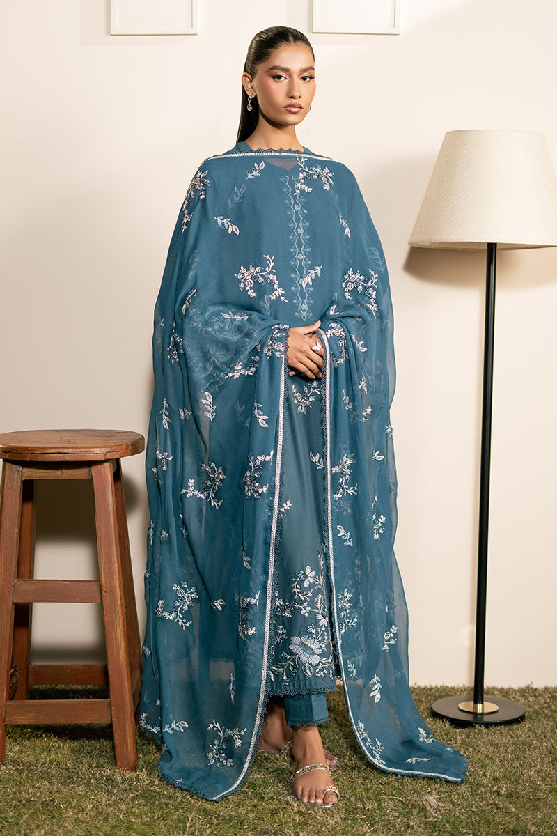 Cross Stitch | Mahiri Lawn 25 | TEAL SERENITY L Zinc Lawn