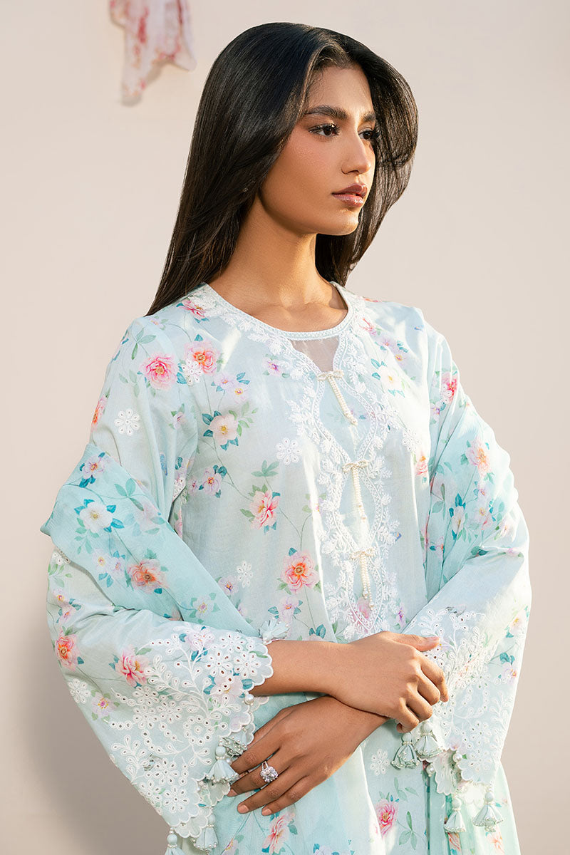 Cross Stitch | Mahiri Lawn 25 | AQUA DEW M Light Blue Lawn