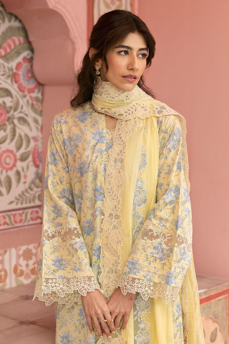 Cross Stitch | Premium Lawn 25 | SUNSHINE DREAM M Maize Yellow Lawn