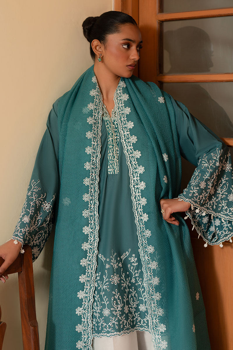 Cross Stitch | Mahiri Lawn 25 | TEAL DREAM M Teal Green Lawn