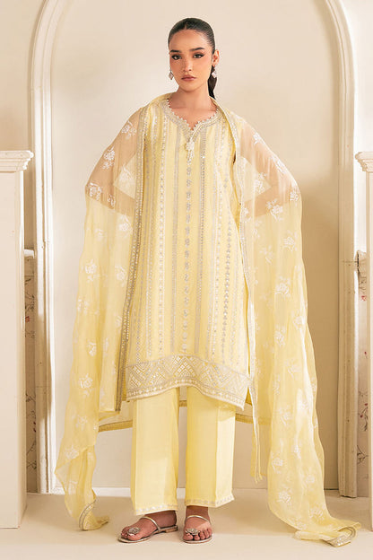 Cross Stitch | Luxe Atelier 25 | LEMON BLISS Custom Size Pastel Yellow Chiffon
