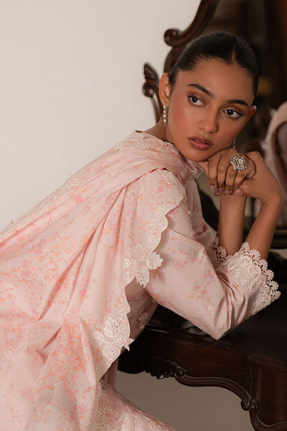 Cross Stitch | Mahiri Lawn 25 | PEACH PEARL M Peach Lawn