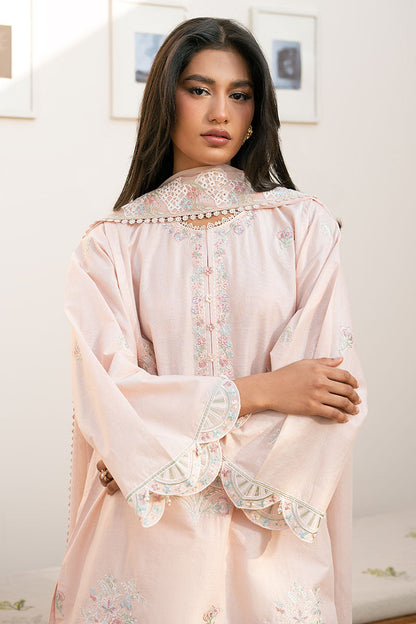 Cross Stitch | Mahiri Lawn 25 | PEACH BLOOM M Pale Peach Lawn