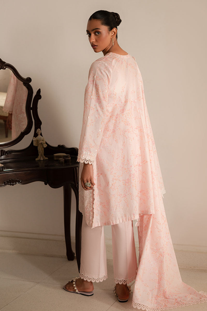 Cross Stitch | Mahiri Lawn 25 | PEACH PEARL S Peach Lawn