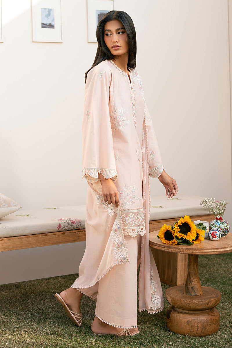 Cross Stitch | Mahiri Lawn 25 | PEACH BLOOM L Pale Peach Lawn