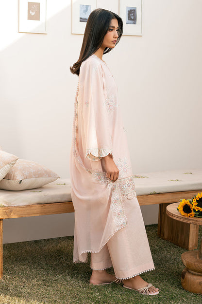 Cross Stitch | Mahiri Lawn 25 | PEACH BLOOM S Pale Peach Lawn