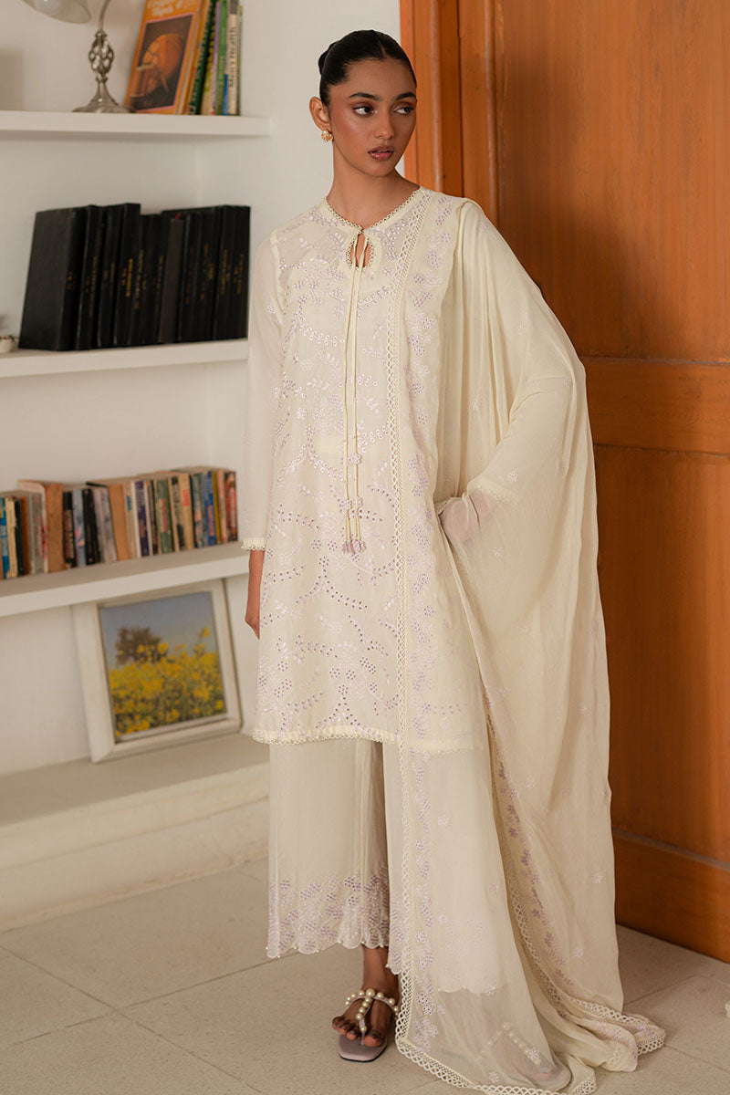 Cross Stitch | Mahiri Lawn 25 | LAVENDER WHISPER XS Off White Lawn