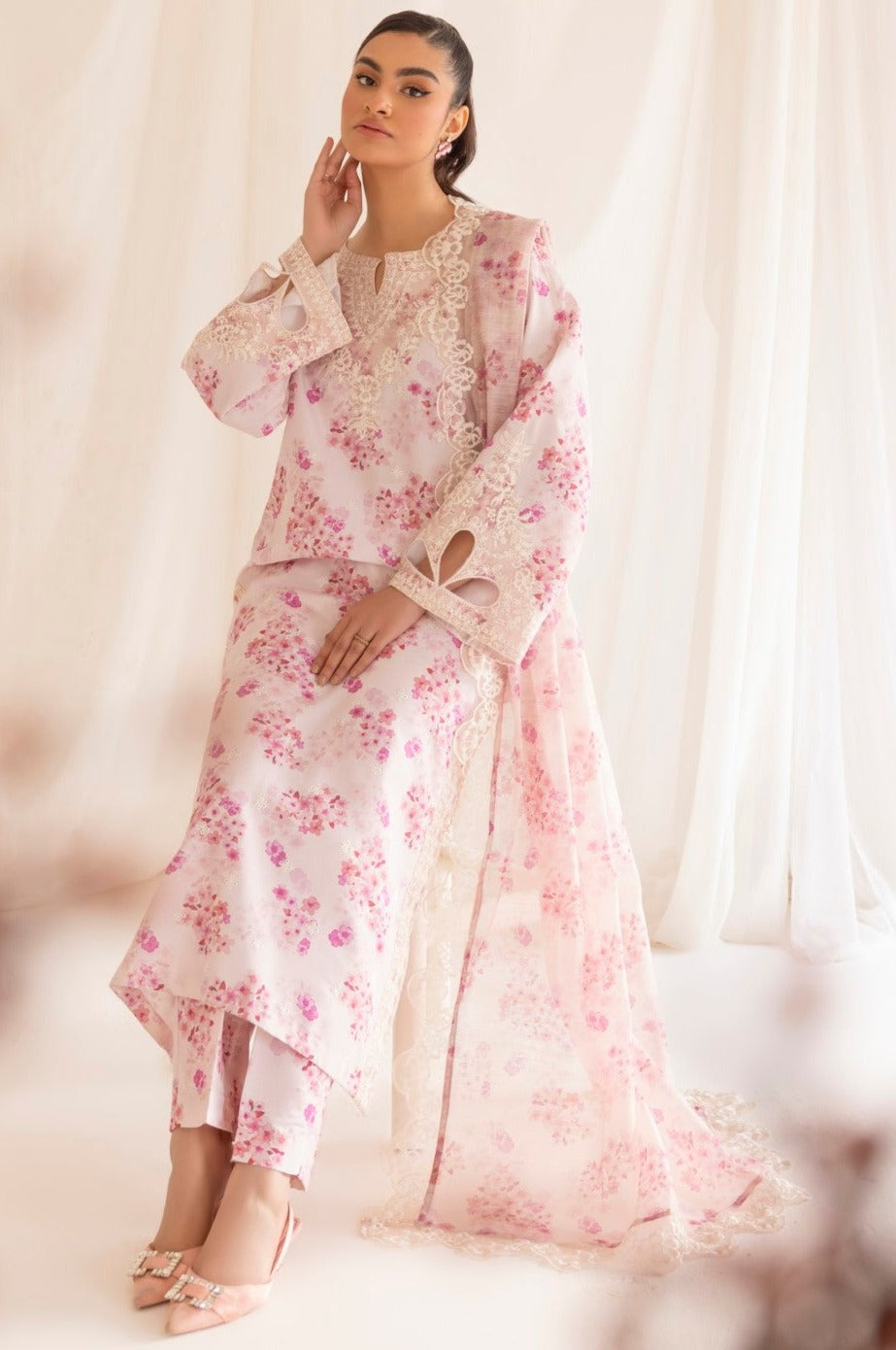Mohagni | Tulip 25 | PLS-112 XL Light Pink Silk lawn