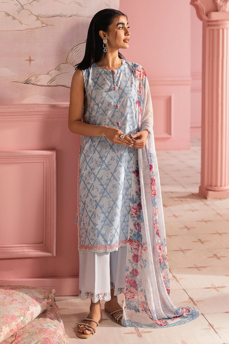 Cross Stitch | Premium Lawn 25 | AQUA ICE XS Light Blue Lawn