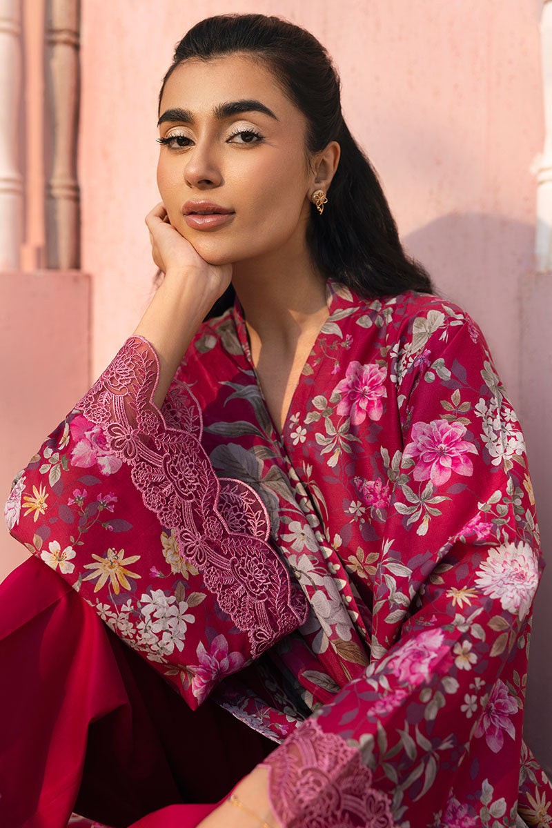 Cross Stitch | Premium Lawn 25 | WHIMSICAL ZEST L Haute Red Lawn
