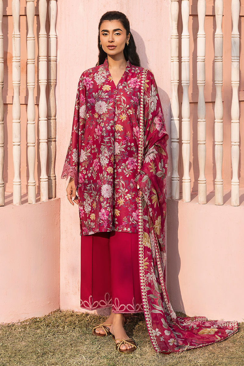 Cross Stitch | Premium Lawn 25 | WHIMSICAL ZEST XS Haute Red Lawn