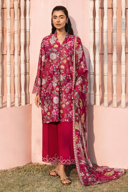 Cross Stitch | Premium Lawn 25 | WHIMSICAL ZEST XS Haute Red Lawn
