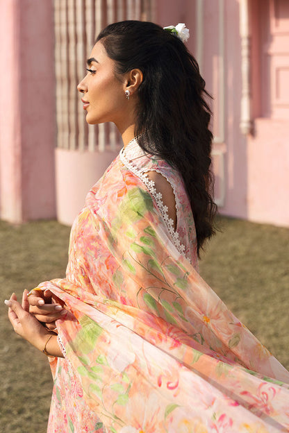 Cross Stitch | Premium Lawn 25 | ALMOND PINK M Peach Pink Lawn