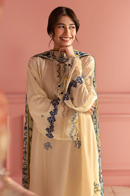 Cross Stitch | Premium Lawn 25 | BLUE ALLURE XL Cream Lawn