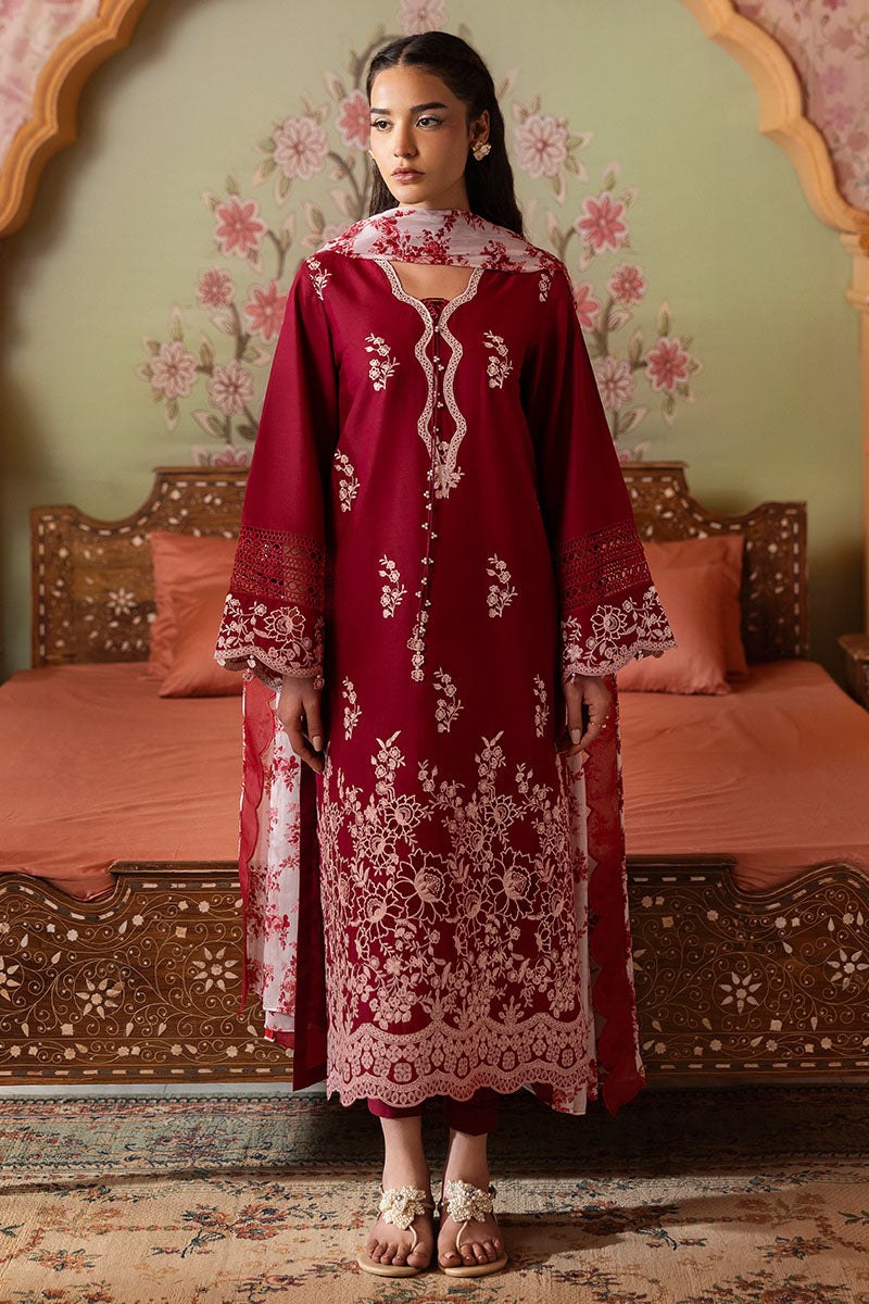 Cross Stitch | Premium Lawn 25 | CRIMSON RED XS Blood Red Lawn
