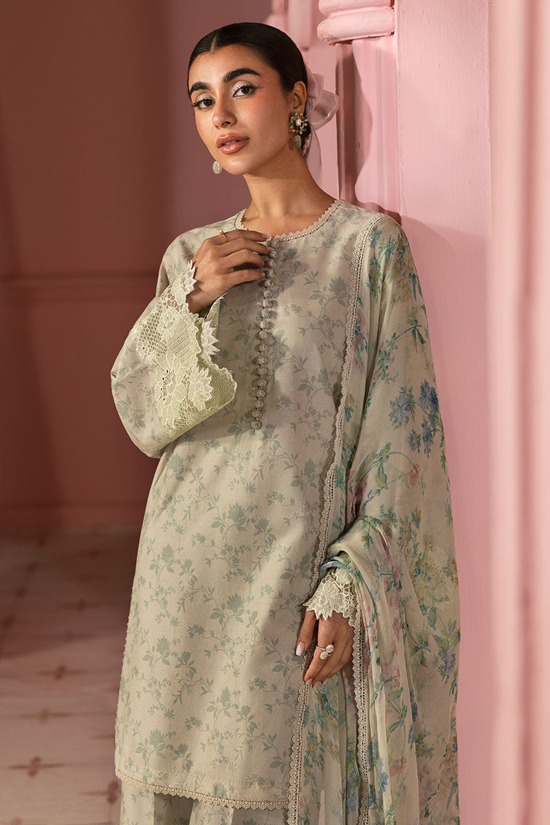 Cross Stitch | Premium Lawn 25 | SAGE GLEAM M Pastel Gray Lawn