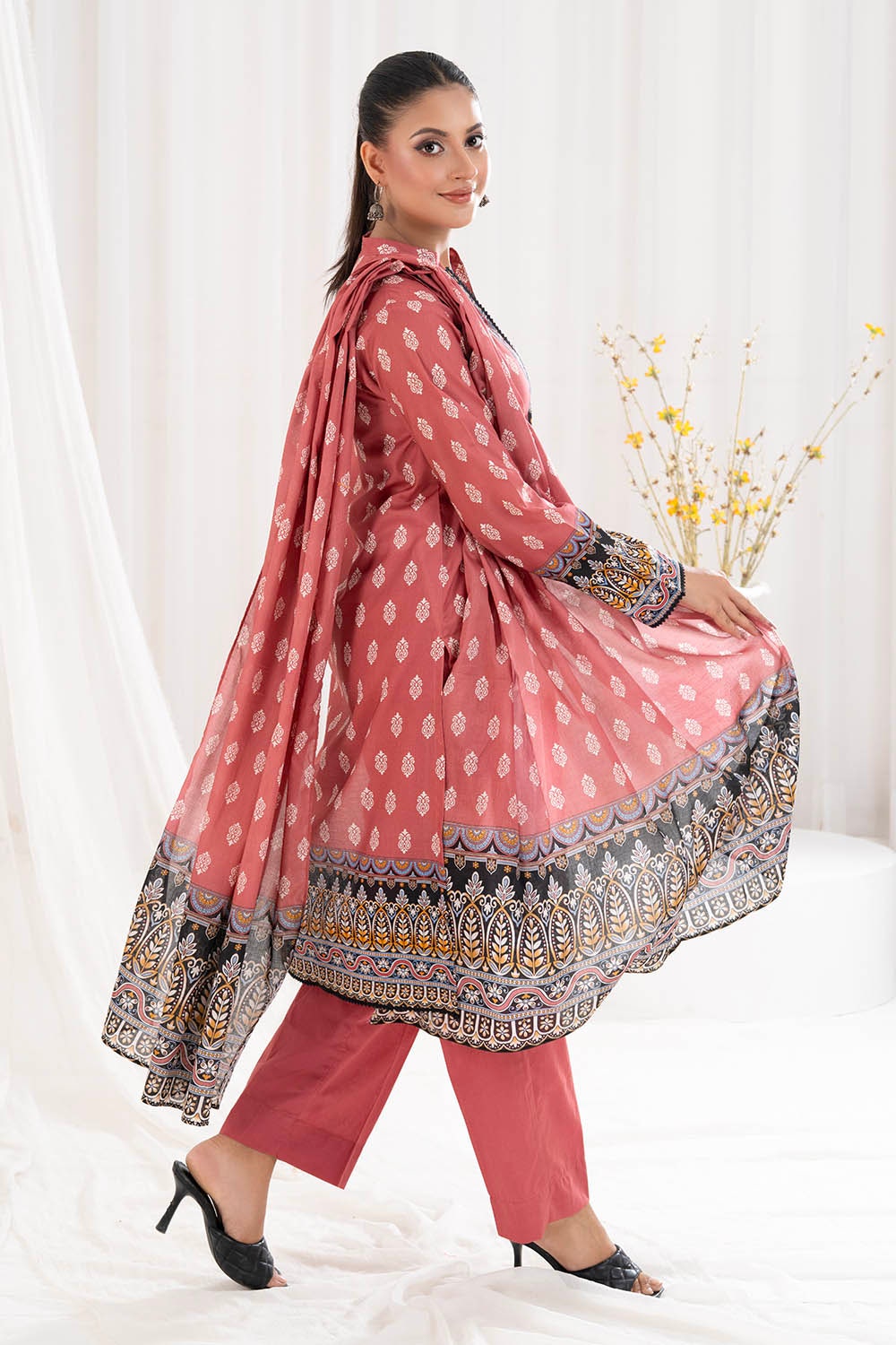 Gul Ahmed | Summer Special 25 | CLP-52210 Custom Size Coral Red Lawn