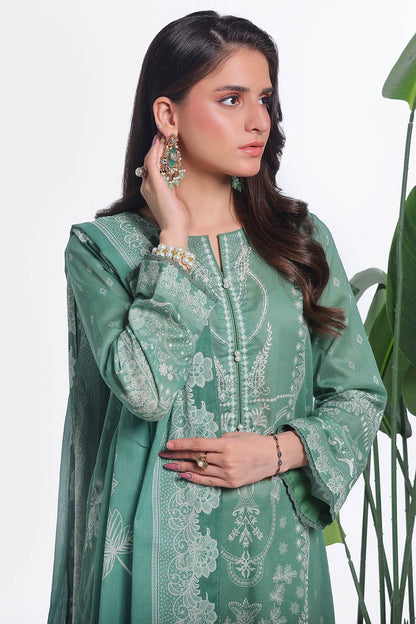 Gul Ahmed | Summer Special 25 |CLP-52201 Custom Size Emerald Green Lawn