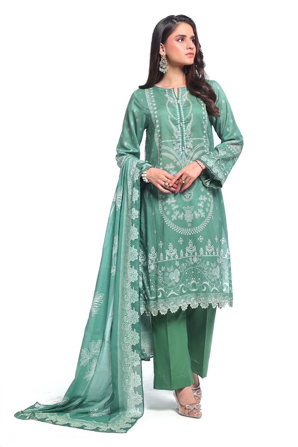 Gul Ahmed | Summer Special 25 |CLP-52201 XS Emerald Green Lawn