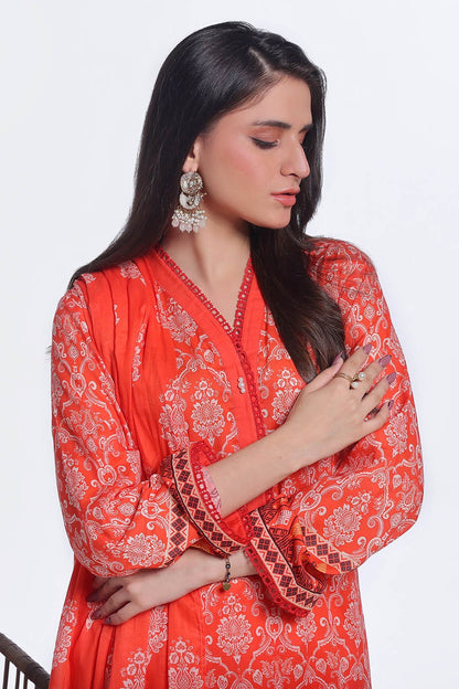 Gul Ahmed | Summer Special 25 | CLP-52204 Custom Size Pinkish Orange Lawn
