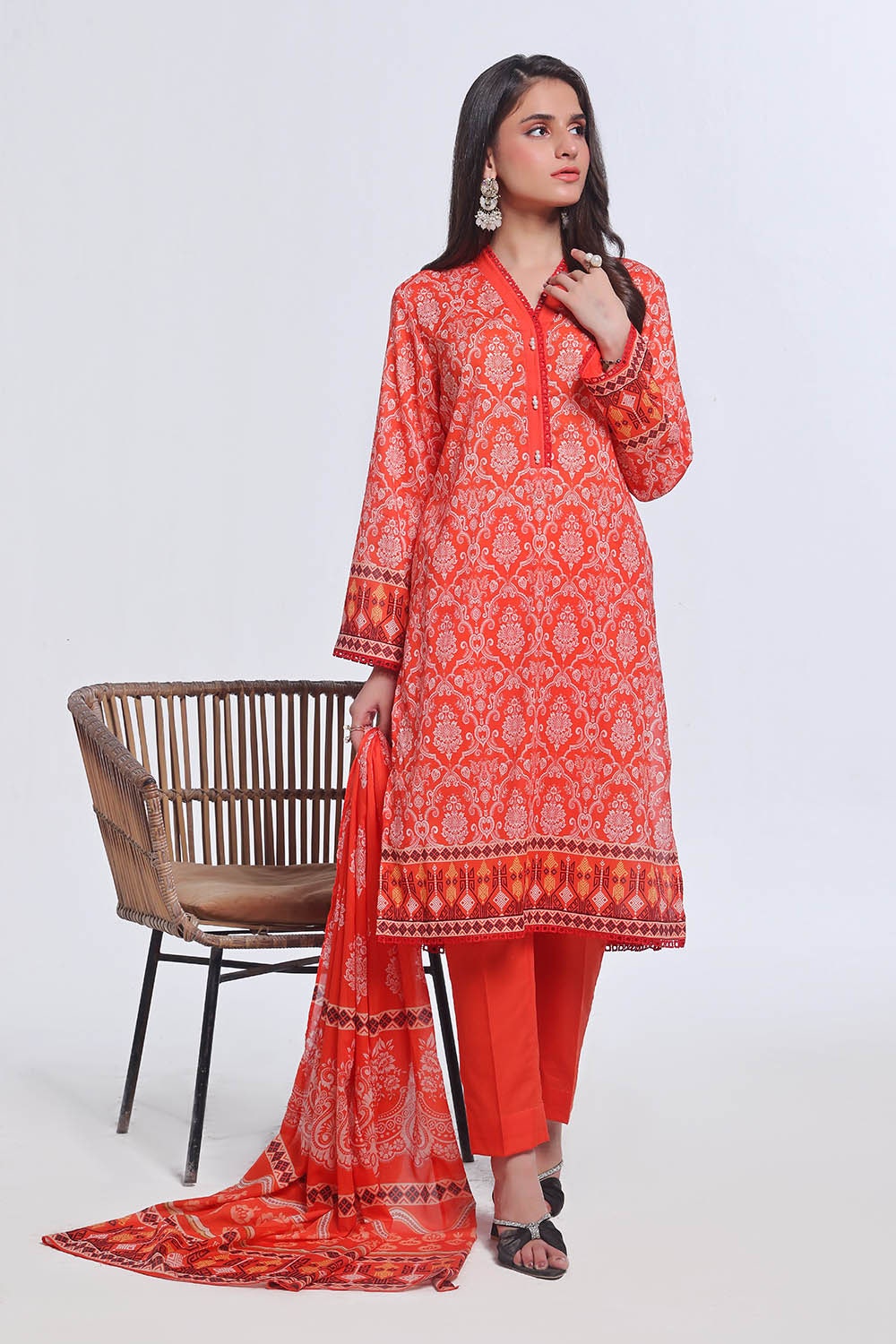 Gul Ahmed | Summer Special 25 | CLP-52204 XS Pinkish Orange Lawn