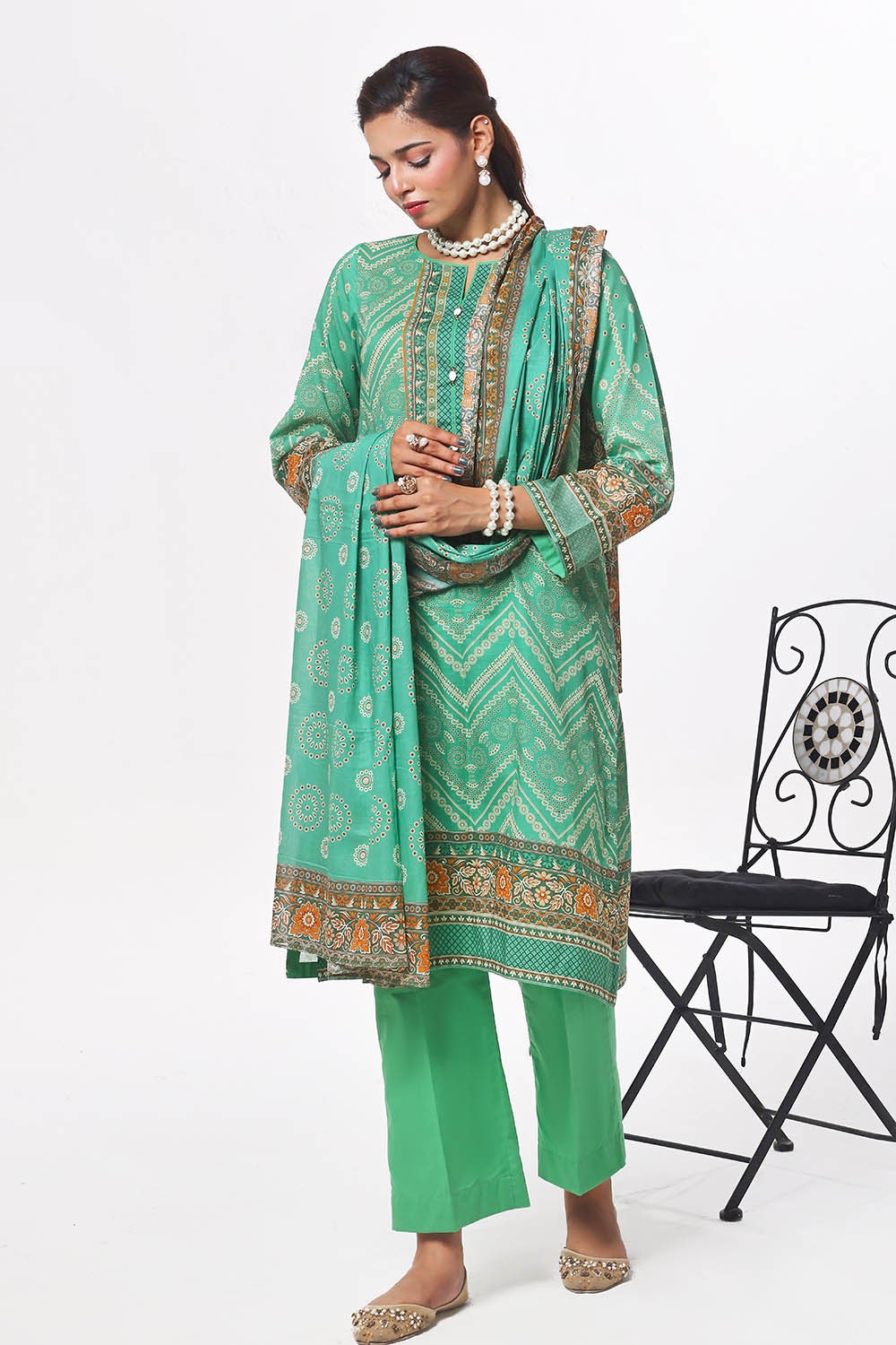 Gul Ahmed | Summer Special 25 | CLP-52212 M Mint Green Lawn