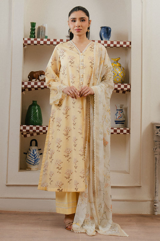 Cross Stitch | Daily Wear 25 | ORCHID IMPRESSION-3 PC XS Pale Yellow Lawn