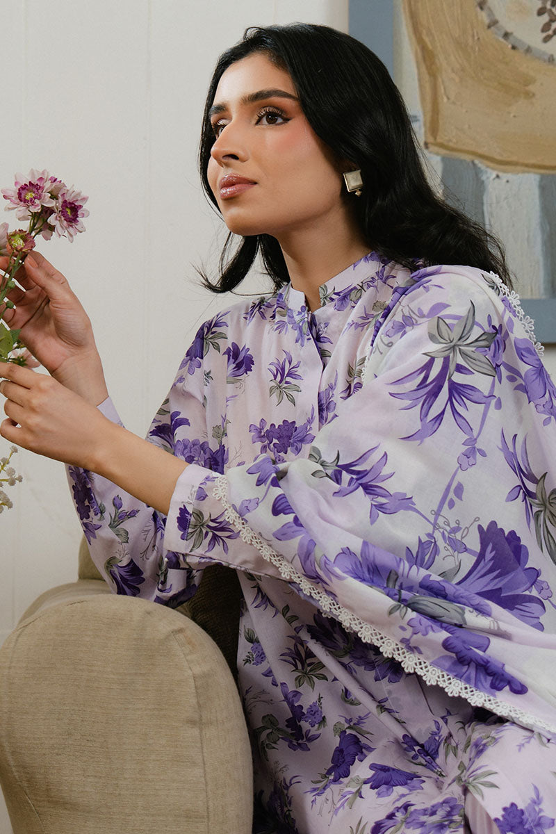 Cross Stitch | Daily Wear 25 | FLORAL ARDENT-3 PC M White Lawn