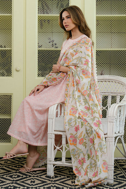 Cross Stitch | Daily Wear 25 | SOFT PINK-3 PC Custom Size Pink Lawn