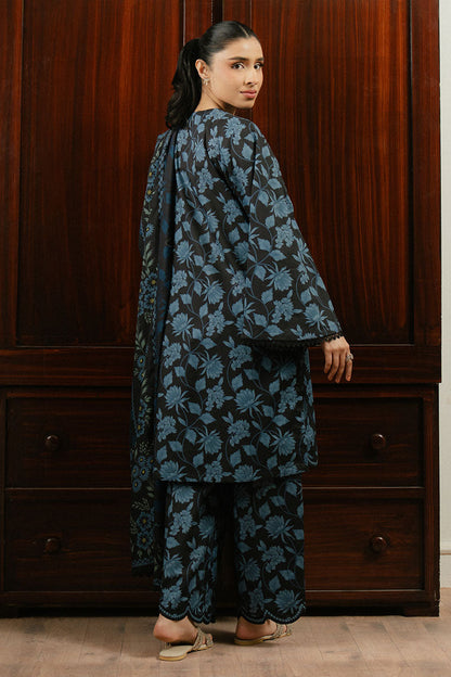 Cross Stitch | Daily Wear 25 | BLUE WAVE-3 PC S Black Lawn