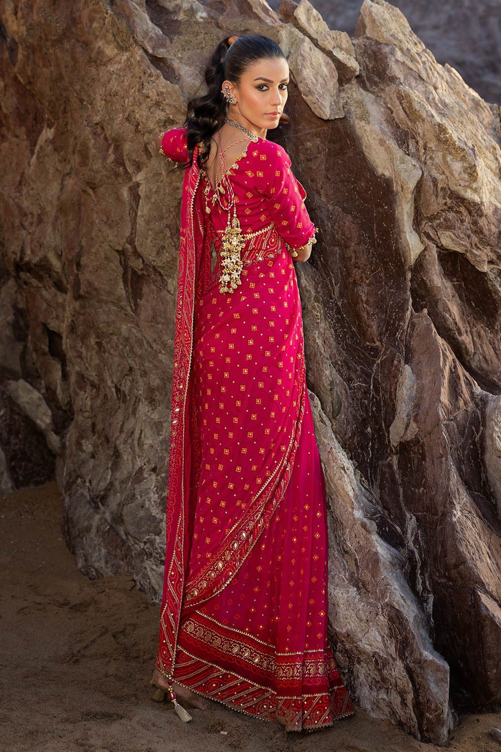 Gul Ahmed | Chunri Lawn 25 | PRS-52002 A S Carrot Pink Chiffon