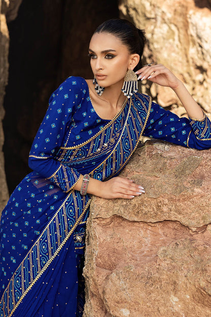Gul Ahmed | Chunri Lawn 25 | PRS-52002 B L Cobalt Blue Chiffon