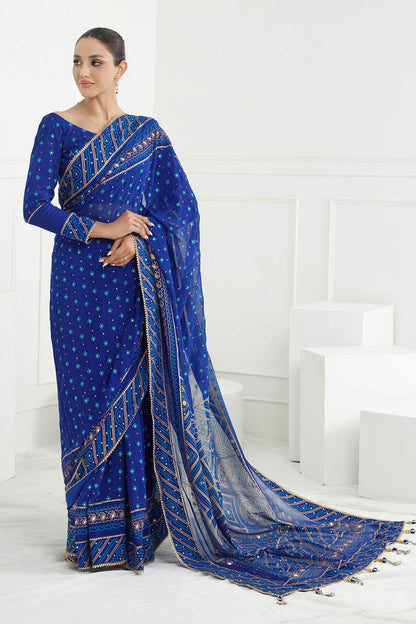 Gul Ahmed | Chunri Lawn 25 | PRS-52002 B XS Cobalt Blue Chiffon