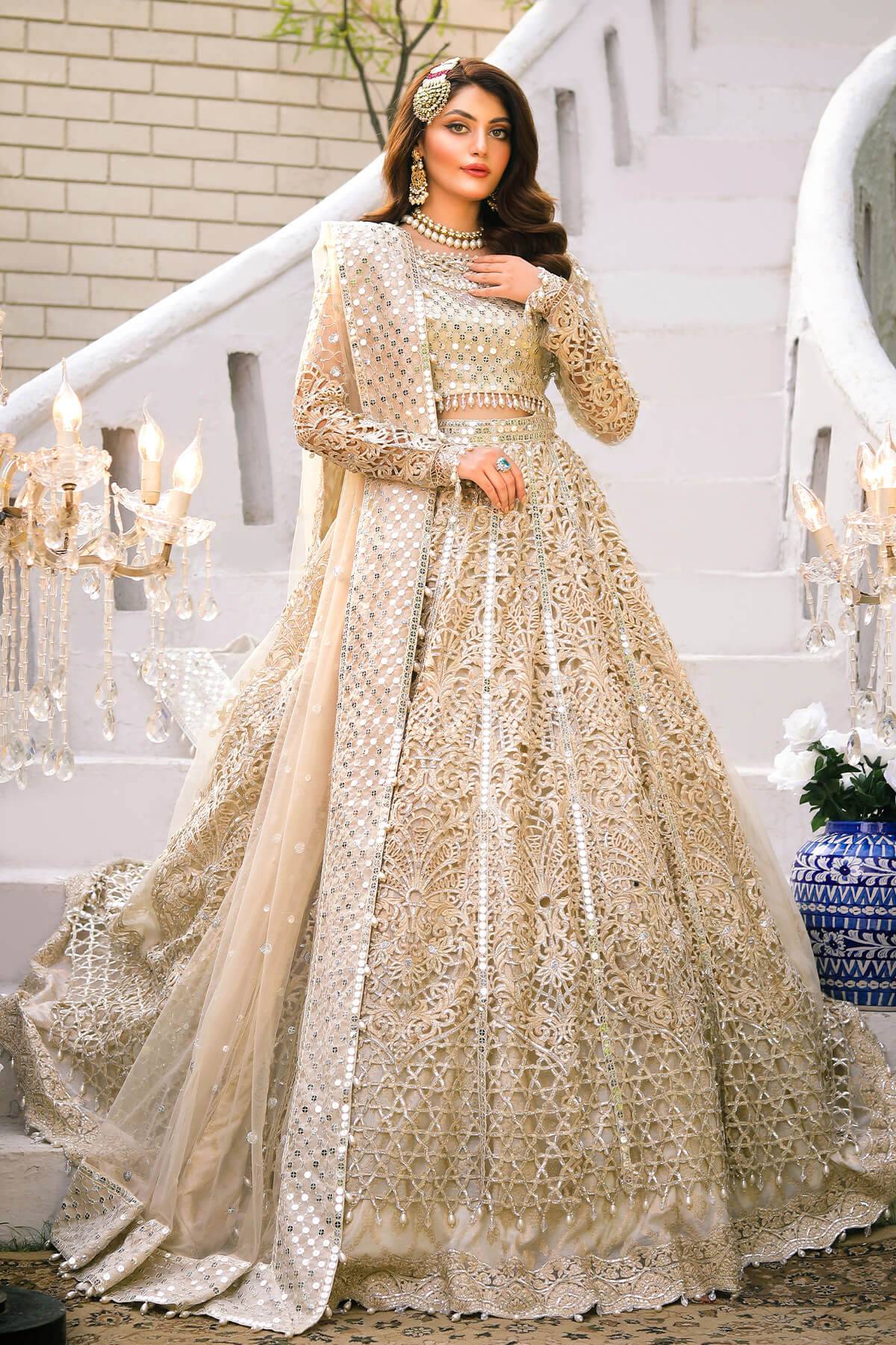 Raeesa Premium | Wajadan Wedding Formals |  WD-1 Pearl White - Pakistani Designer Dress - by Raeesa Premium | Type: Bridal - 100% Original at Saira Sultan