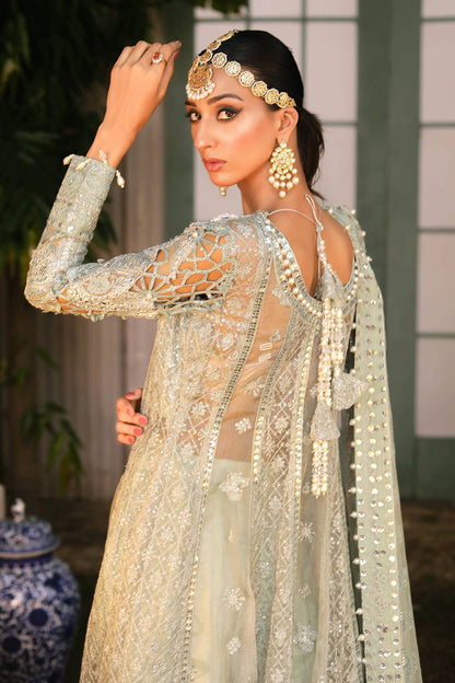 Raeesa Premium | Wajadan Wedding Formals | WD-2 Pea Green - Pakistani Designer Dress - by Raeesa Premium | Type: Bridal - 100% Original at Saira Sultan