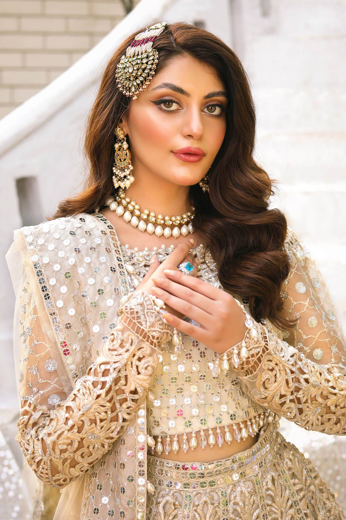 Raeesa Premium | Wajadan Wedding Formals |  WD-1 Pearl White - Pakistani Designer Dress - by Raeesa Premium | Type: Bridal - 100% Original at Saira Sultan