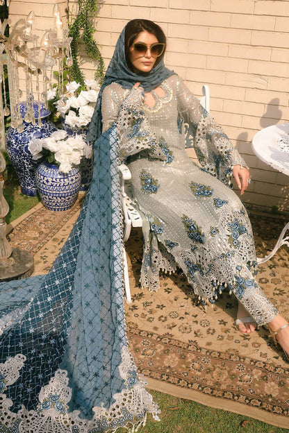 Raeesa Premium | Wajadan Wedding Formals | WD-5 Silver Grey - Pakistani Designer Dress - by Raeesa Premium | Type: Bridal - 100% Original at Saira Sultan