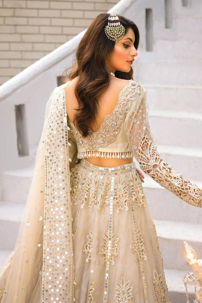 Raeesa Premium | Wajadan Wedding Formals |  WD-1 Pearl White - Pakistani Designer Dress - by Raeesa Premium | Type: Bridal - 100% Original at Saira Sultan