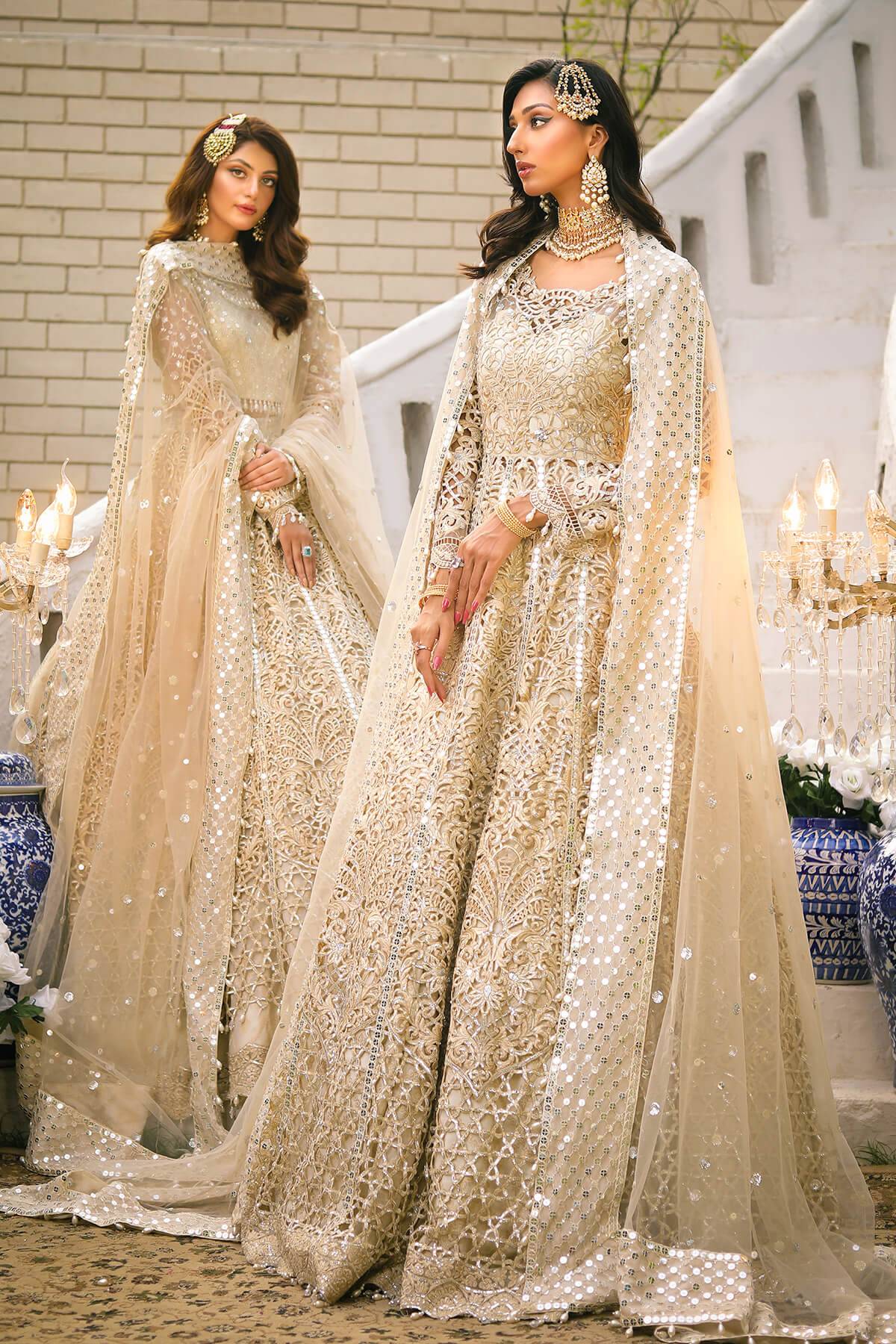 Raeesa Premium | Wajadan Wedding Formals |  WD-1 Pearl White - Pakistani Designer Dress - by Raeesa Premium | Type: Bridal - 100% Original at Saira Sultan